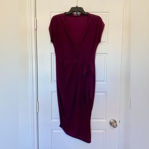 Purple asymmetrical wrap dress, Size US 10